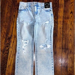 Art Class distressed straight fit blue jeans for girls size 10 PLUS